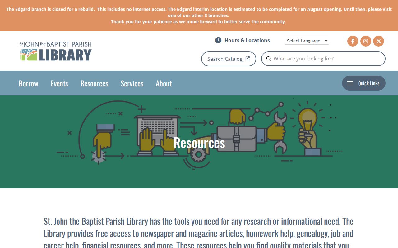 St. John Parish Library genealogy and history resource page for LaPlace directory research